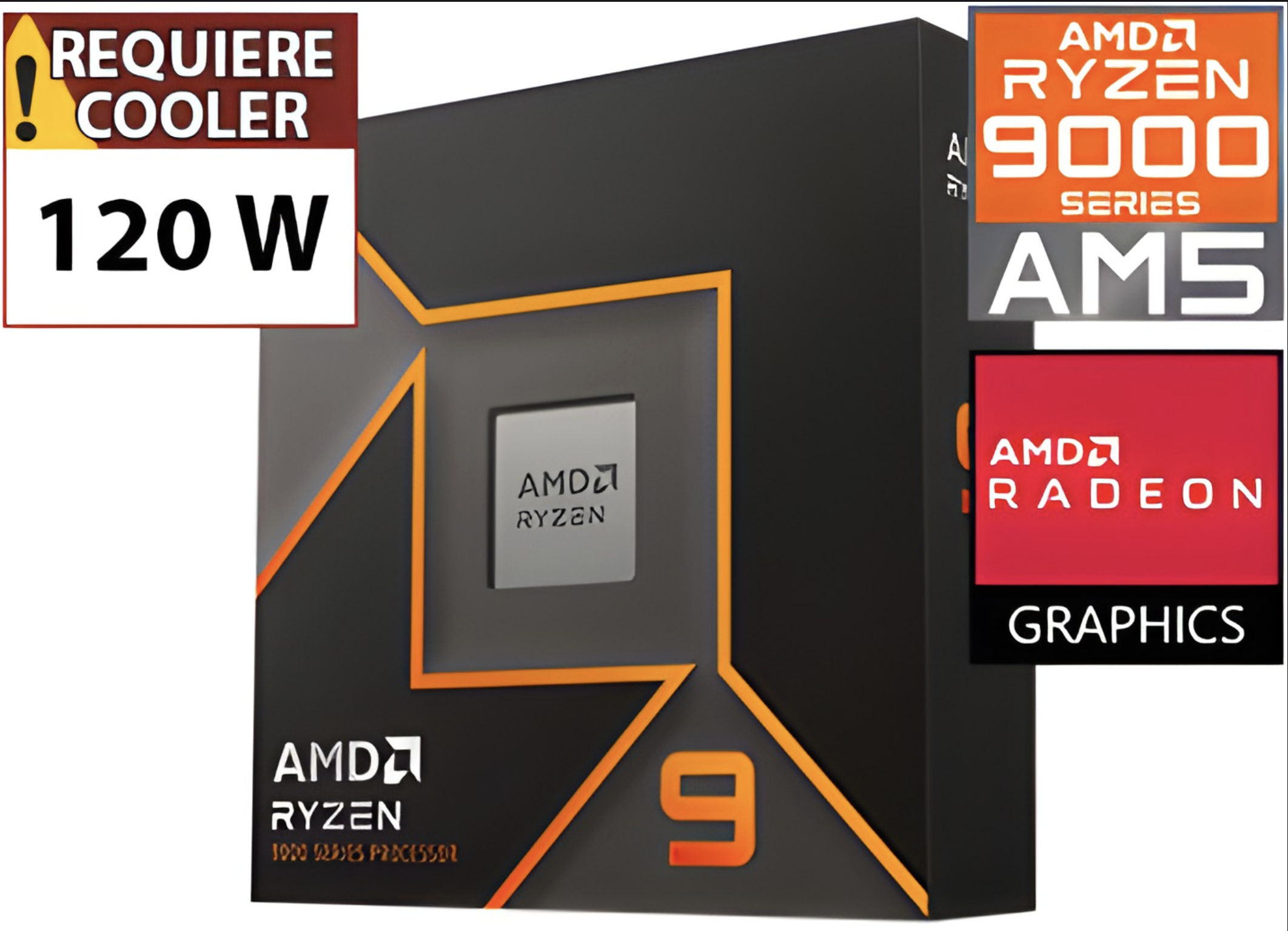 PROCESADOR AMD RYZEN 9 9900X 12 NUCLEOS 24 HILOS 4.4GHZ HASTA 5.6GHZ CACHE L3 64MB 120W AM5 - TRAE VIDEO RADEON GRAPHICS 2 - NO TRAE COOLER