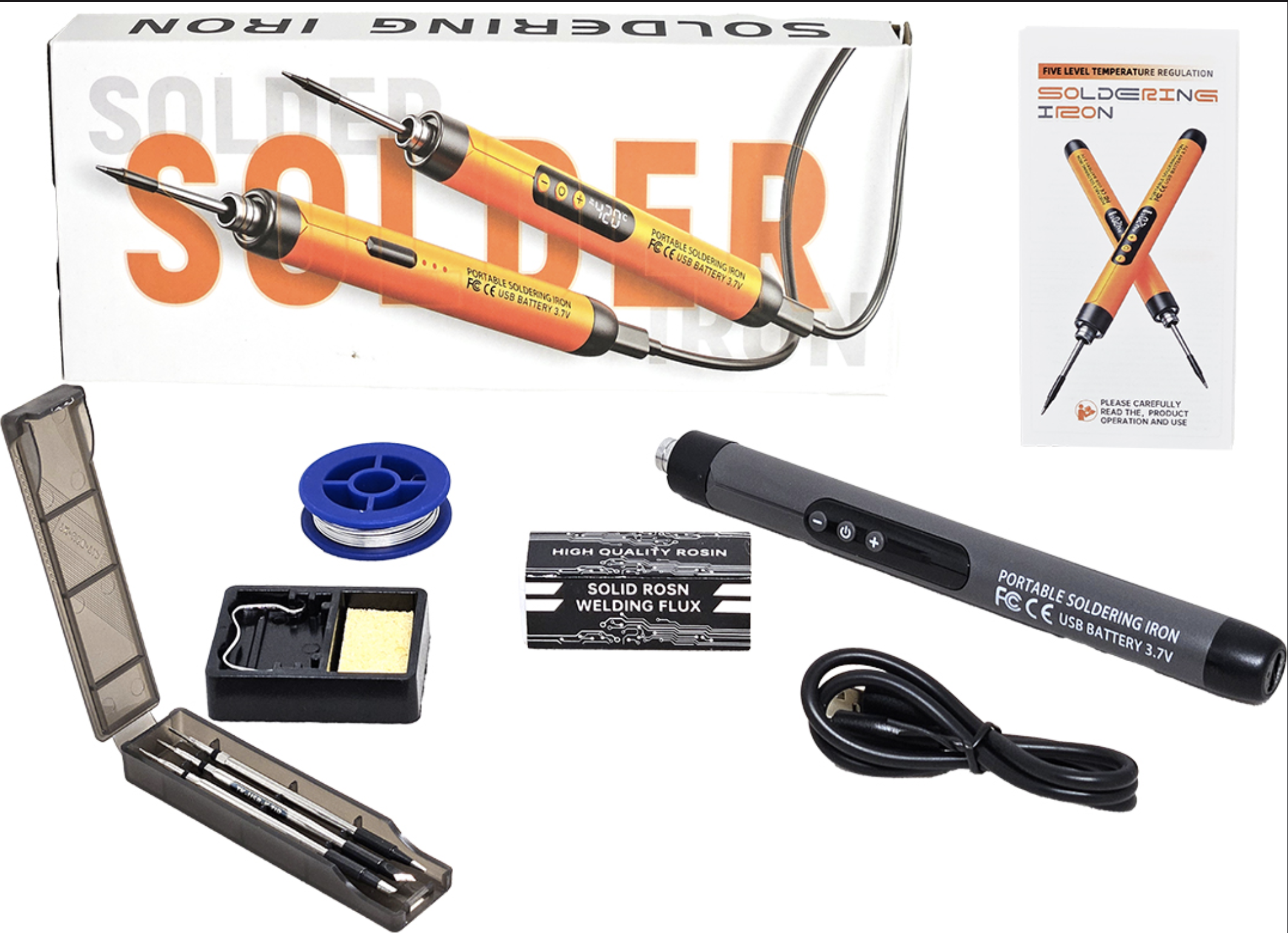 SOLDADOR DIGITAL 260 A 420 GRADOS TIPO LAPIZ 1000MAH INCLUYE 3 PUNTAS REEMPLAZABLES FLUX ESTANO SOPORTE CON ESPONJA VEGETAL CABLE TIPO C PARA CARGAR E