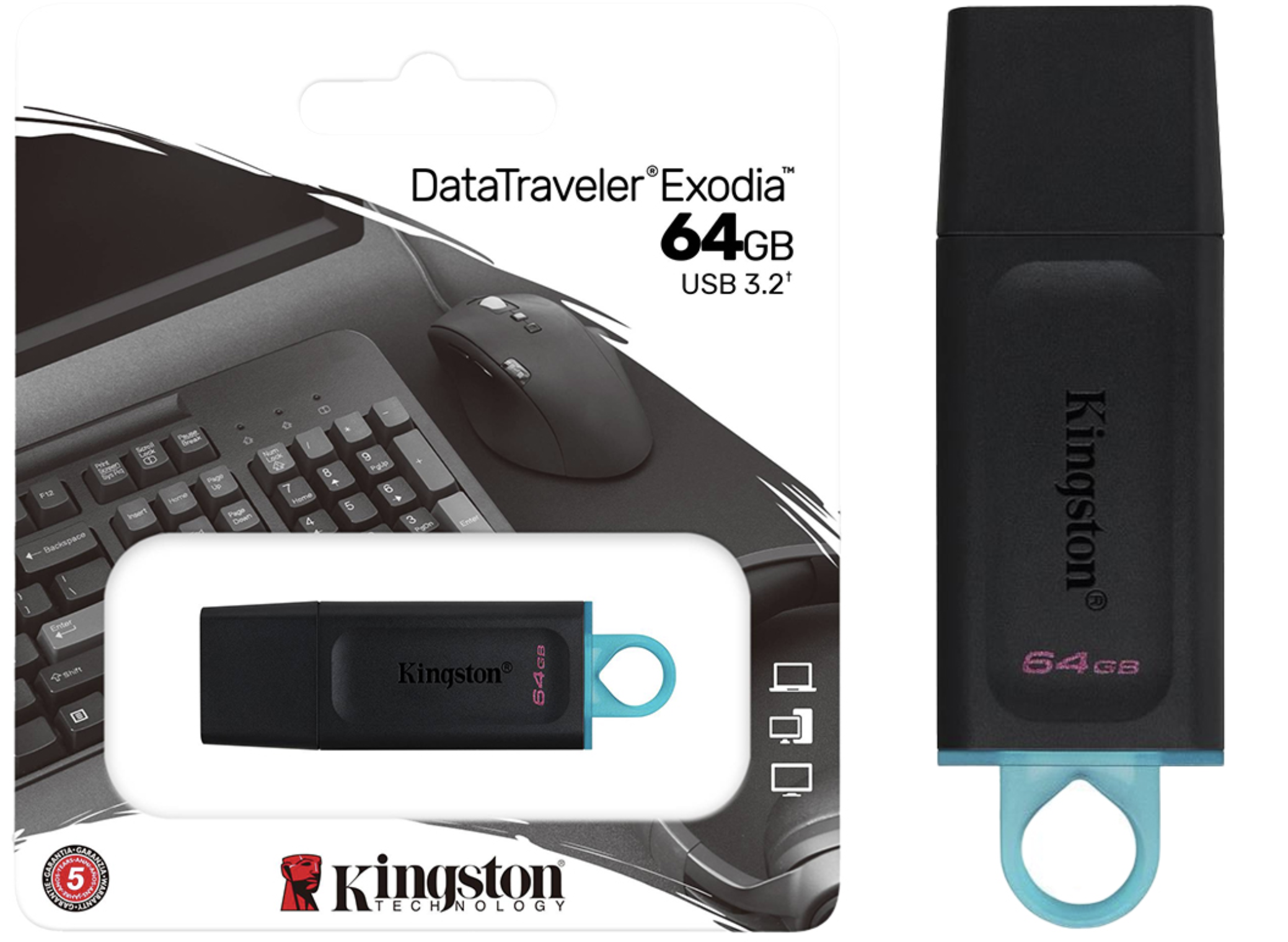 PENDRIVE 64GB KINGSTON DATATRAVELER EXODIA DTX USB 3.2