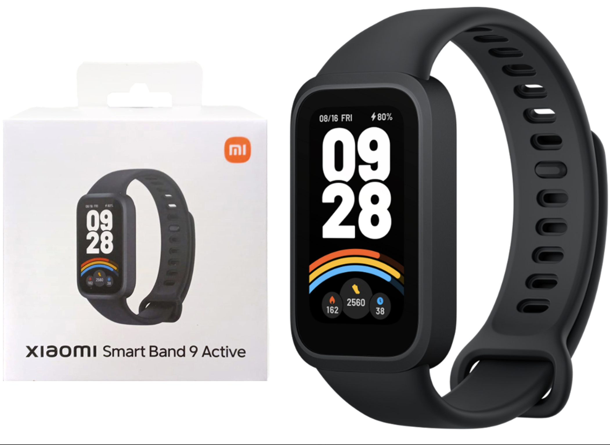 SMARTBAND XIAOMI SMART BAND BAND 9 ACTIVE MIDE PASOS PULSACIONES OXIMETRO SUENO 50 MODOS DEPORTE BLUETOOTH 5.1 210MAH IP68 5ATM INCLUYE CABLE DE CARGA
