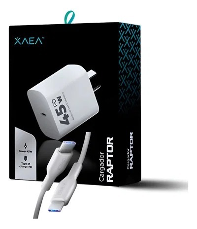 Art.(6504) Cargador Xaea Raptor 45w PD USB-C con Cable CaC