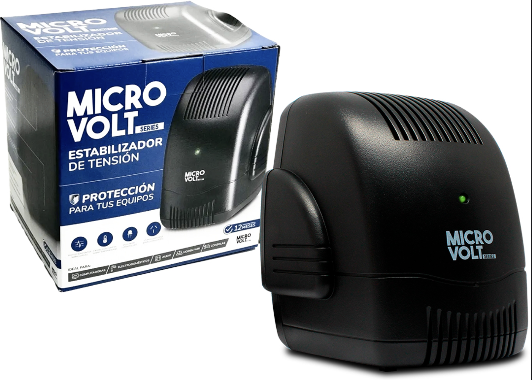 ESTABILIZADOR MICRO VOLT L 1200 600/1200VA 4 TOMAS BY TRV