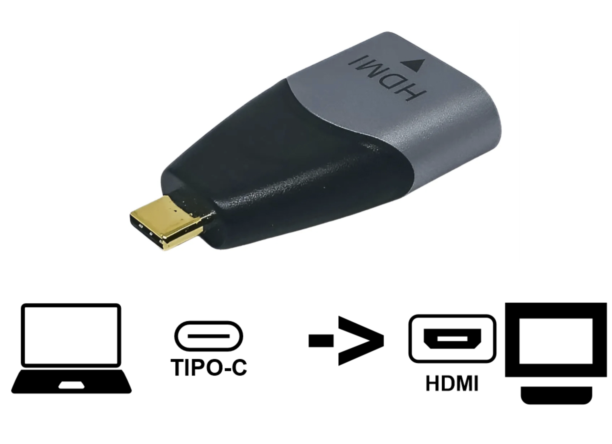 ADAPTADOR USB TIPO C A HDMI - NO ES BIDIRECCIONAL