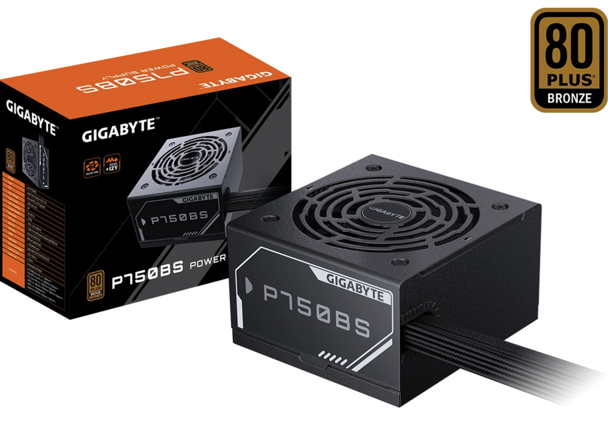 FUENTE GIGABYTE 750W 80 PLUS BRONZE +12V 62.5A 1X24PINES 2X8PINES CPU 2X6+2PINES 7XSATA 1XMOLEX