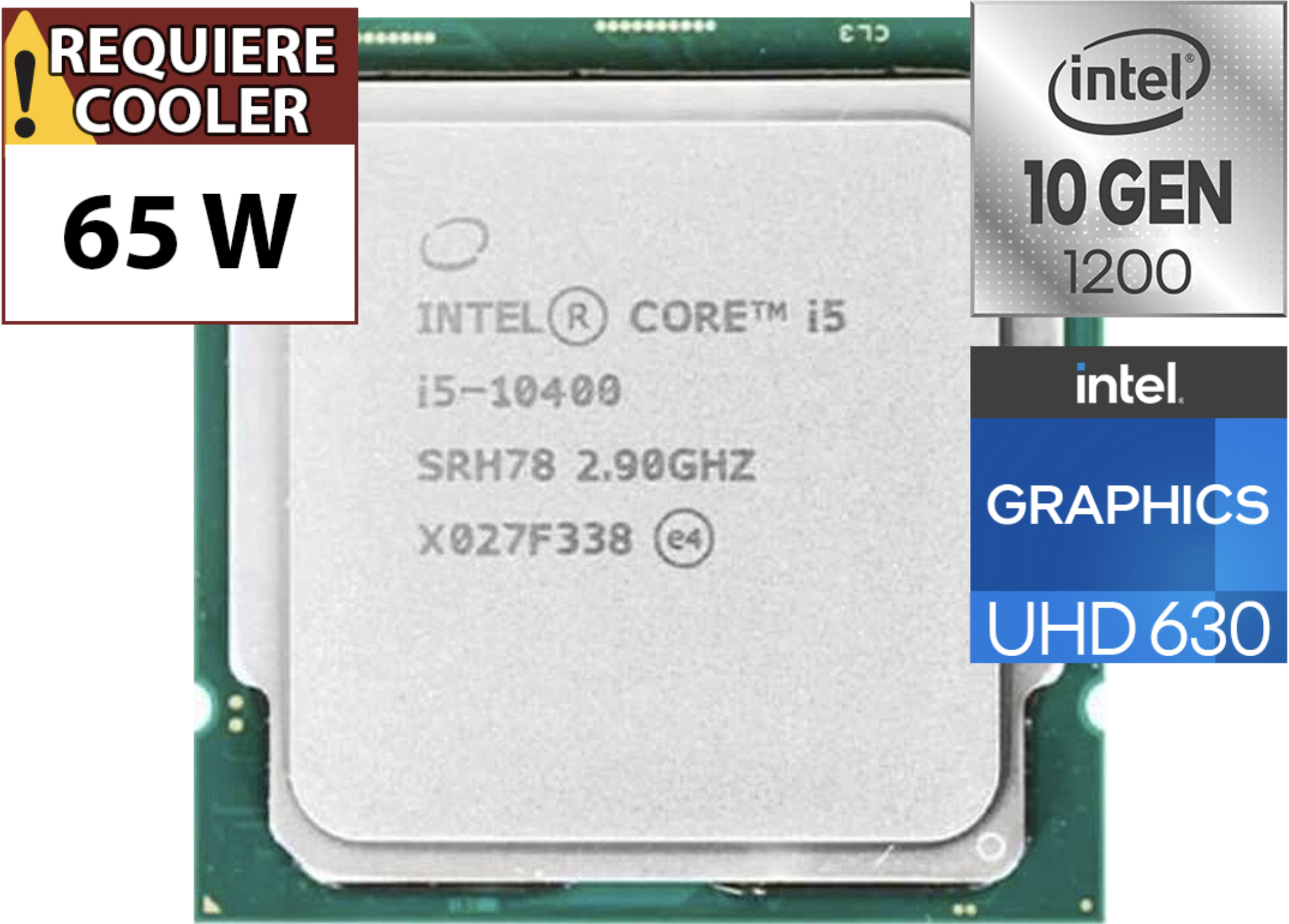 PROCESADOR INTEL COMET LAKE I5-10400 SOCKET 1200 SOLO WINDOWS 10 64 BITS DECIMA GENERACION TRAE COOLER TRAE VIDEO INTEGRADO - OUTLET - USADO - OEM - S