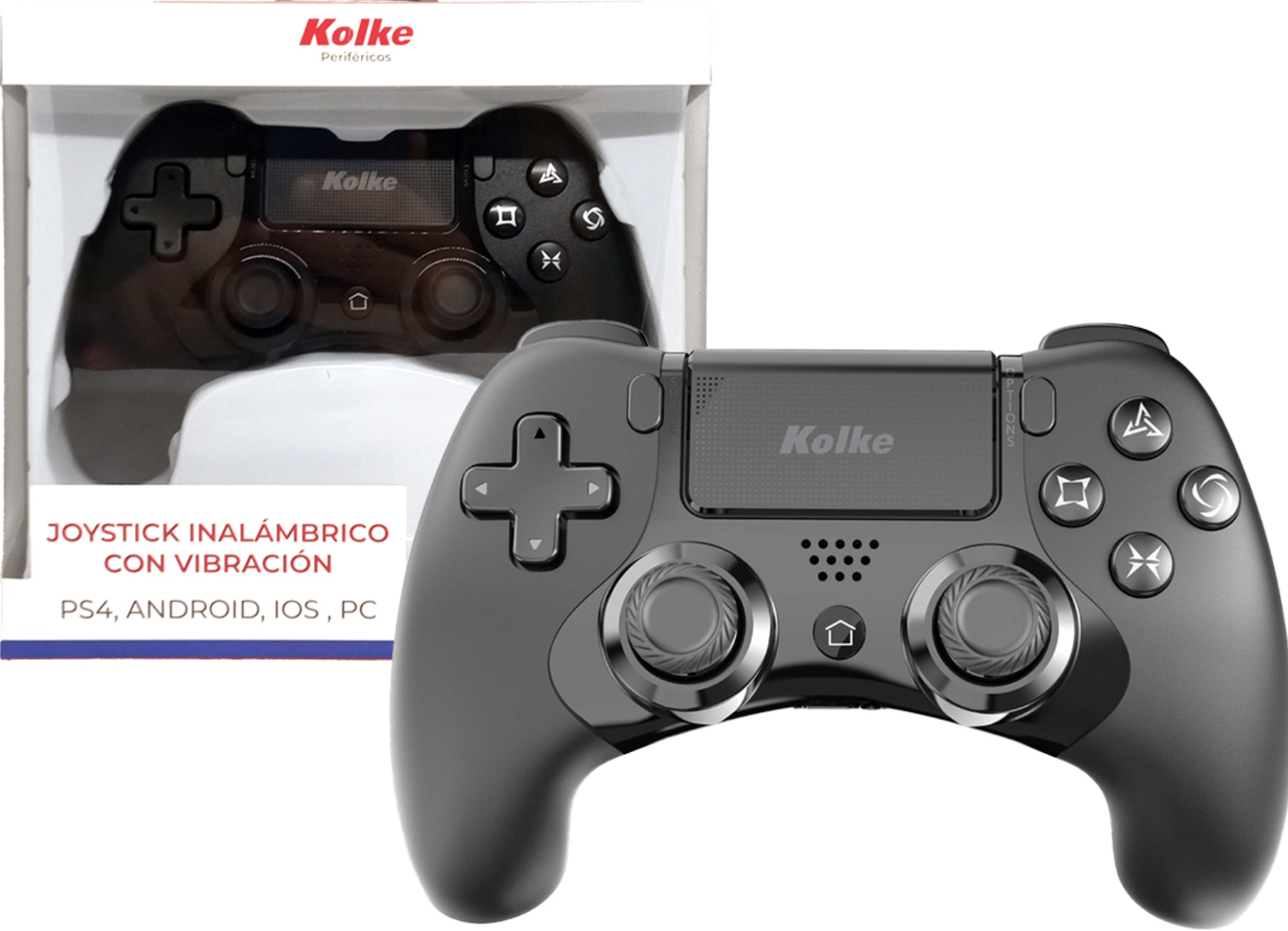 JOYSTICK KOLKE KGJ-582 PS4 PLAYSTATION 4 VIBRACION TOUCHPAD BATERIA BLUETOOTH ALTERNATIVO