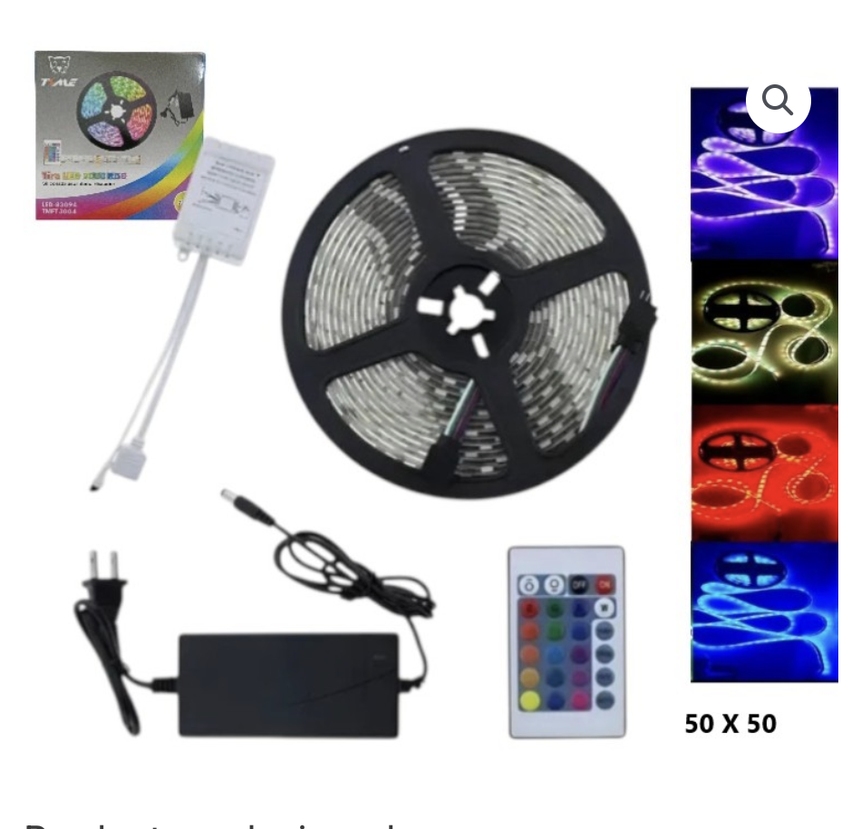 TIRA LED RGB 5050 5MTS + FUENTE + CONTROLADOR FULL POWER