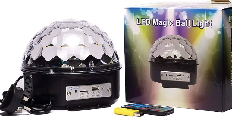 MEDIA ESFERA BLUETOOTH USB MP3 LUCES CON CONTROL REMOTO