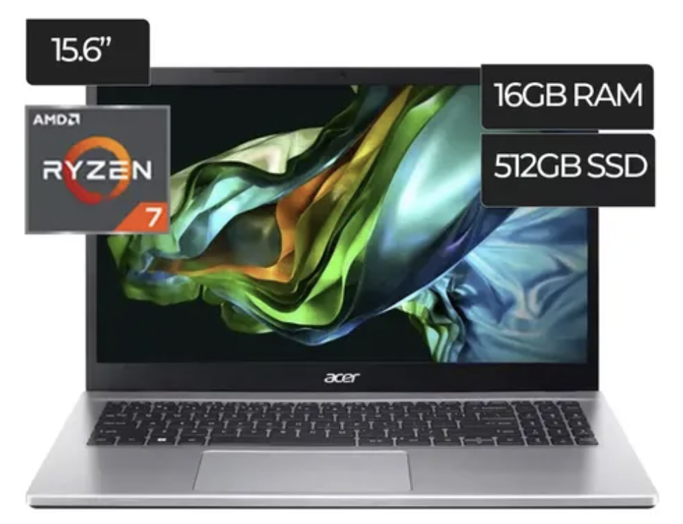 💻Acer Aspire 3 AMD Ryzen7 7730U (Art 6272) AMD Ryzen7 7730U 16Gb 512Gb 15.6