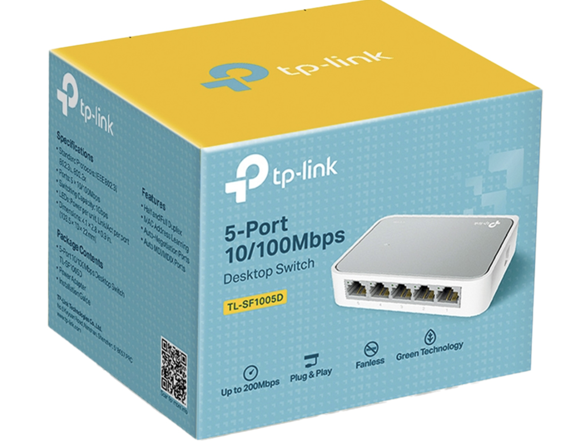 SWITCH DE RED 5 PUERTOS TP-LINK TL-SF1005D 10/100 200MBPS