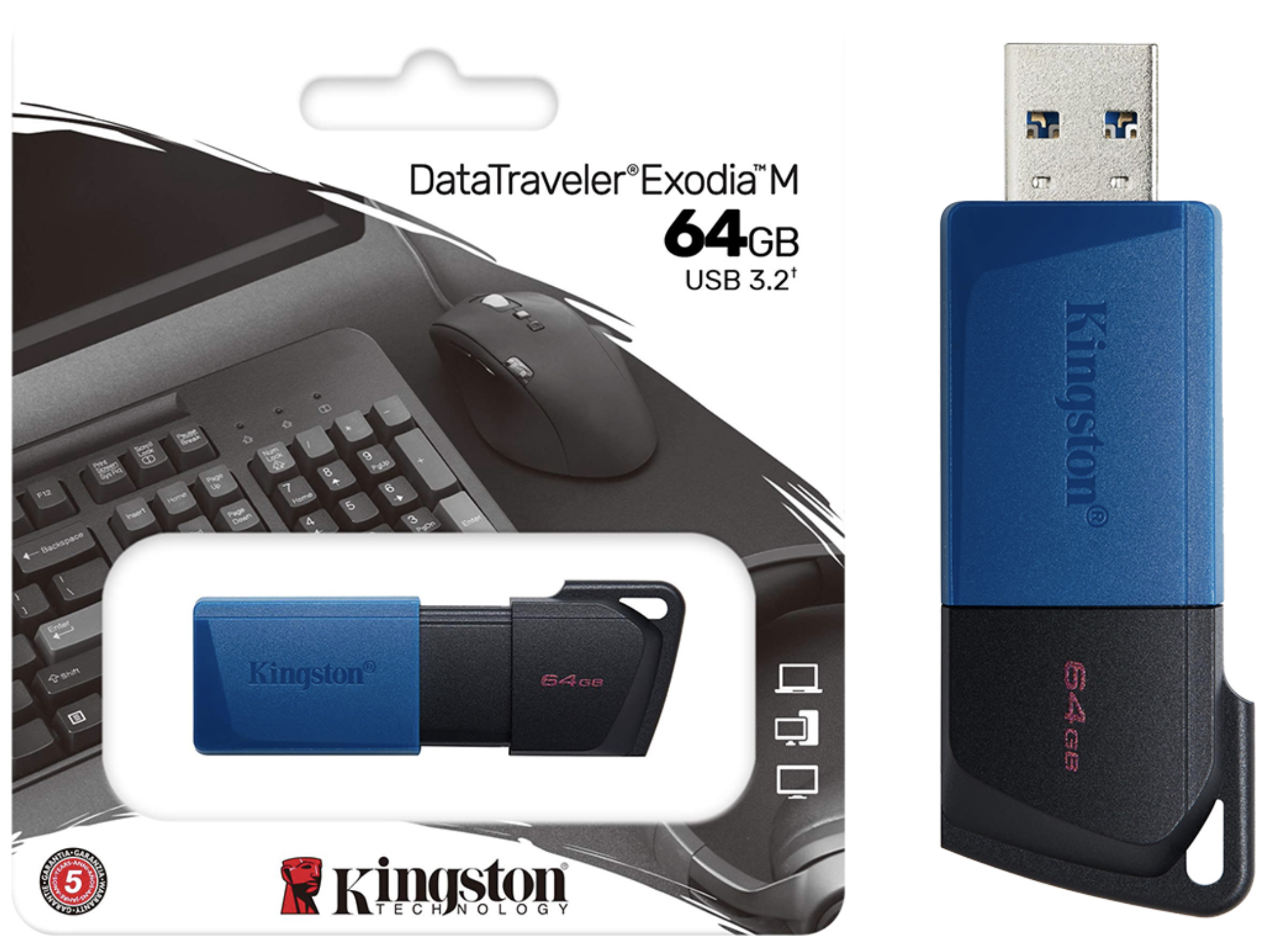 PENDRIVE 64GB KINGSTON DATATRAVELER EXODIA M DTXM USB 3.2