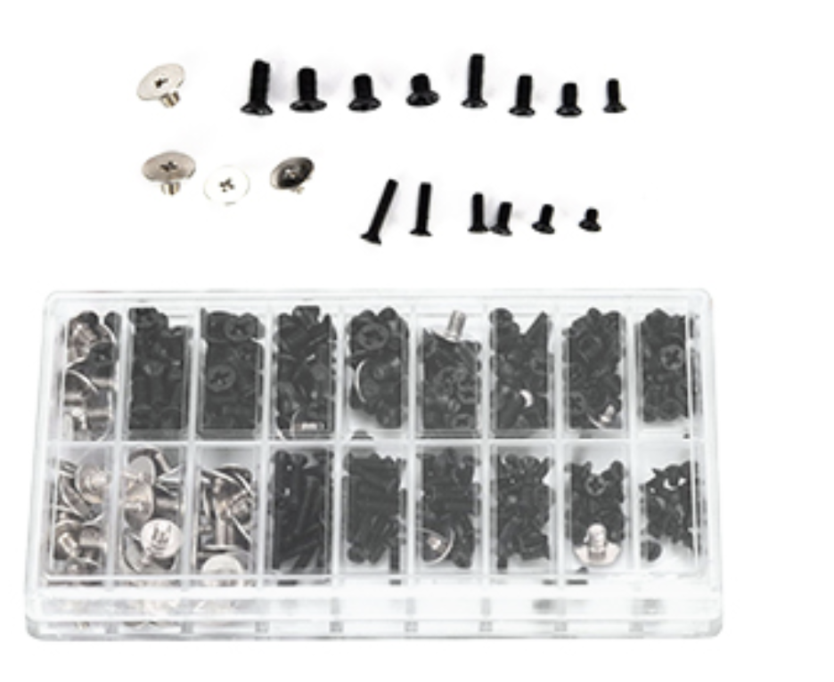KIT DE TORNILLOS 360 UNIDADES 18 MEDIDAS PARA NOTEBOOKS TORNILLO EN CAJA PLASTICA