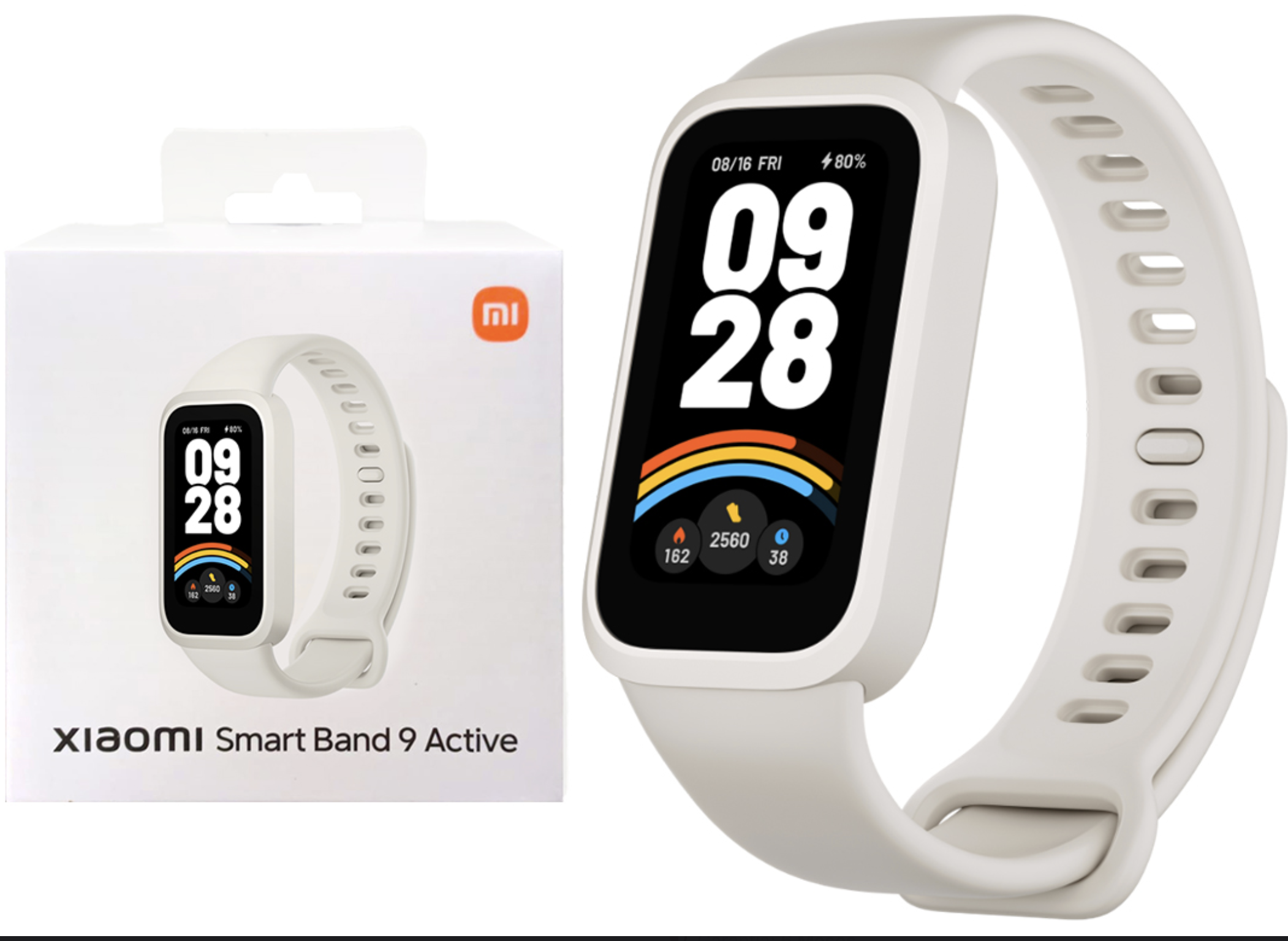 SMARTBAND XIAOMI SMART BAND BAND 9 ACTIVE MIDE PASOS PULSACIONES OXIMETRO SUENO 50 MODOS DEPORTE BLUETOOTH 5.1 210MAH IP68 5ATM INCLUYE CABLE DE CARGA