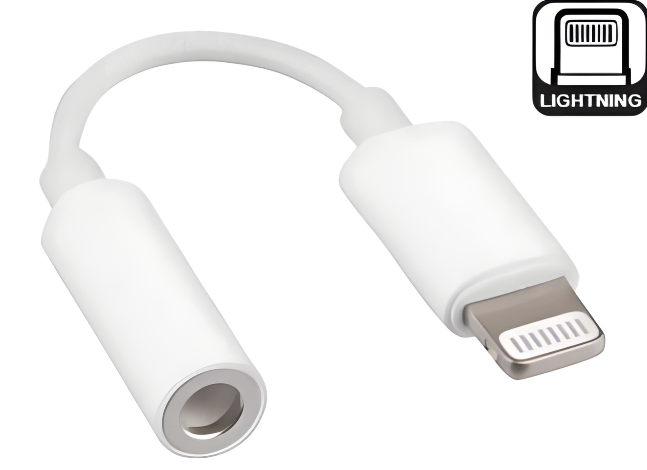ADAPTADOR APPLE LIGHTNING 8 PINES M A JACK 3.5MM H - PARA IPHONE SIN MICROFONO SOLO AUDIO ALTERNATIVO
