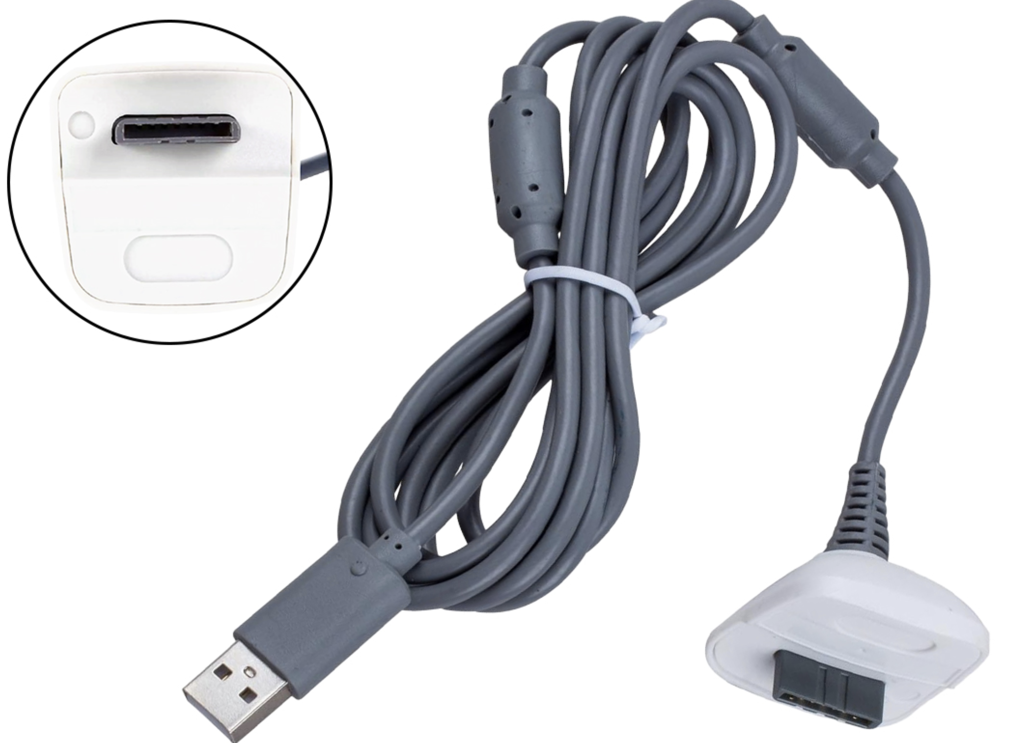CABLE CARGADOR JOYSTICK XBOX 360 A USB 1M - SOLO CARGA
