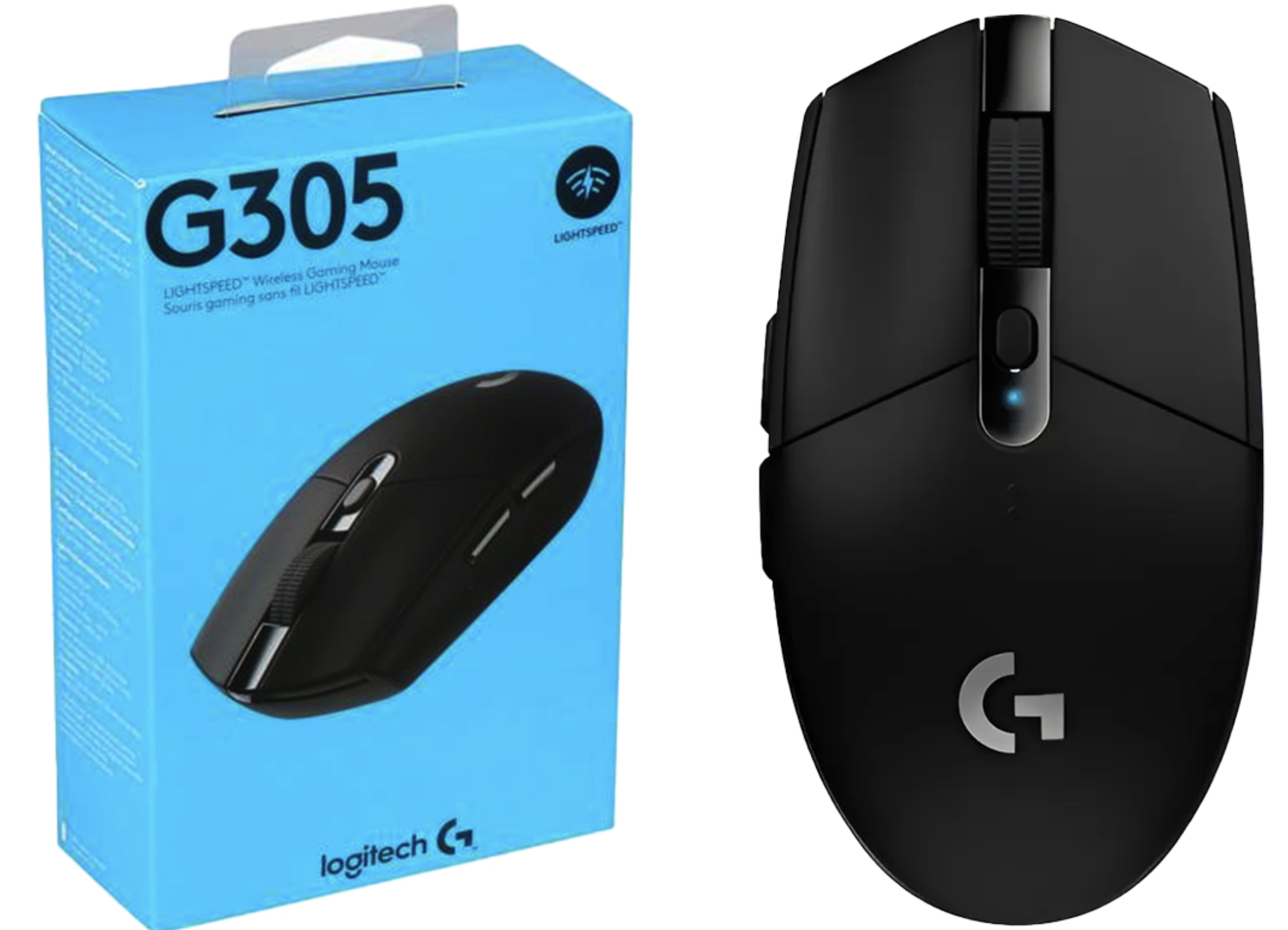 MOUSE LOGITECH G305 LIGHTSPEED SENSOR HERO 200-12000DPI MICROPORCESADOR ARM 32BITS VELOCIDAD DE RESPUESTA 1X PILA AA INCLUIDA 1MS INALAMBRICO NEGRO