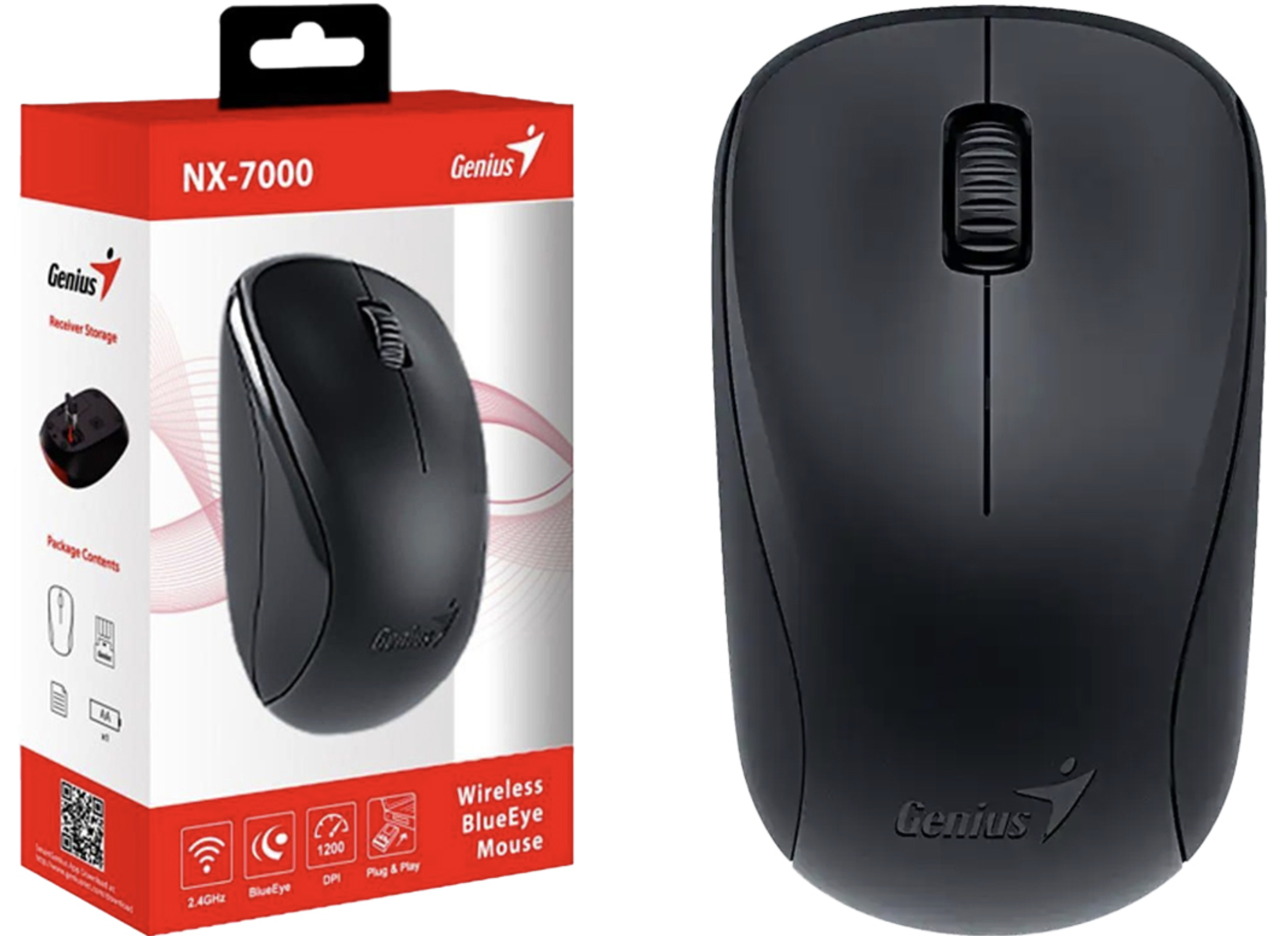 MOUSE GENIUS NX-7000 SENSOR BLUE EYE NEGRO INALAMBRICO