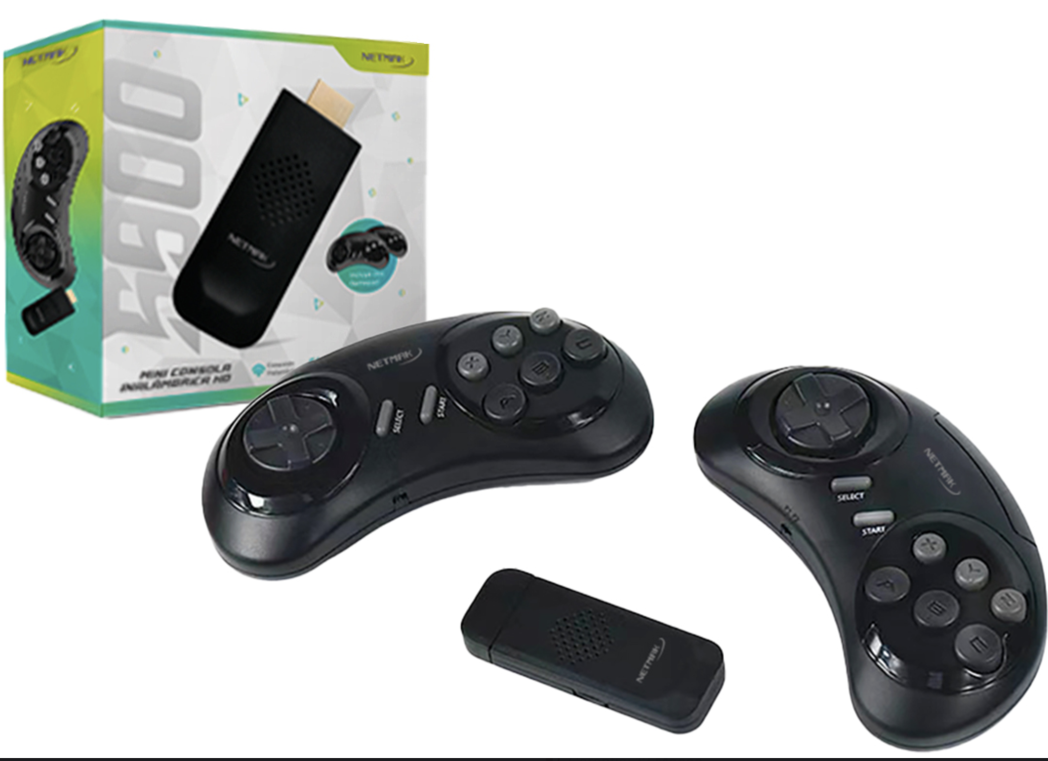 CONSOLA JUEGOS NETMAK NM-S900 SEGA FAMILY NES 5000 JUEGOS 1XHDMI 2 JOYSTICKS INALAMBRICOS UTLIZA 1XAAA NO INCLUIDAS TOTAL 2XAAA INCLUYE MICROSD CABLE 