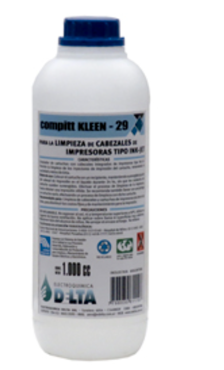 DESTINTADOR DILUYENTE DELTA COMPITT KLEEN 29 DTI 1LT LIMPIA CABEZALES DE IMPRESORAS