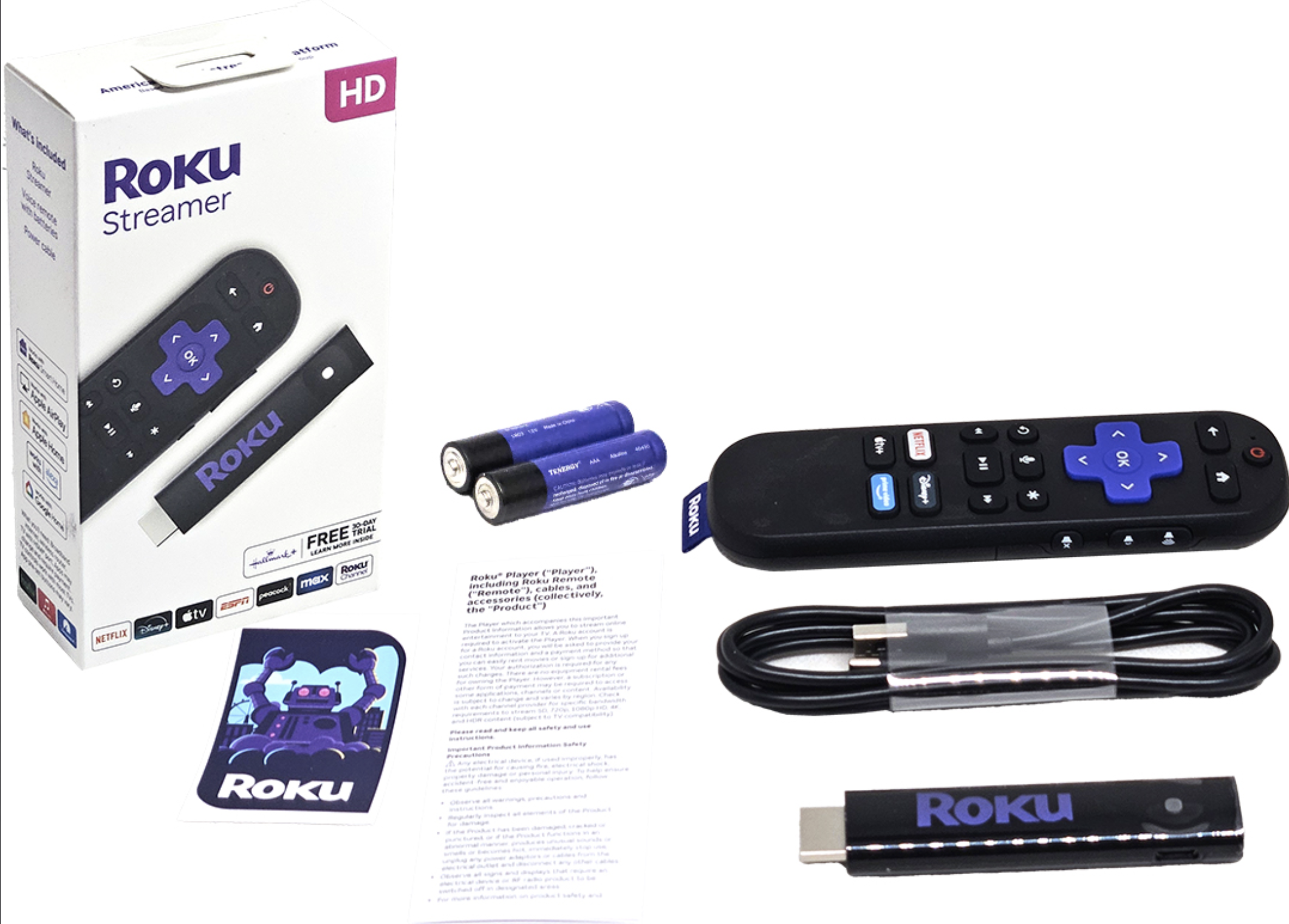 REPRODUCTOR MULTIMEDIA ROKU 3840 QUADCORE DUAL BAND 1080 FHD ROKU OS NO TRAE ANDROID INCLUYE PILAS 2XAAA NO TRAE TRAFO VA DIRECTO AL USB DEL TELEVISOR