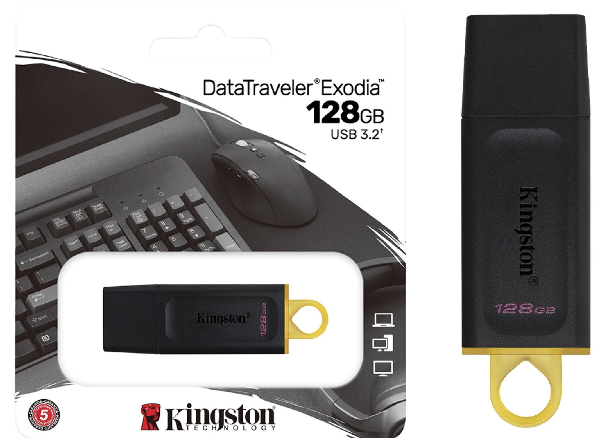 PENDRIVE 128GB KINGSTON DATATRAVELER EXODIA DTX USB 3.2