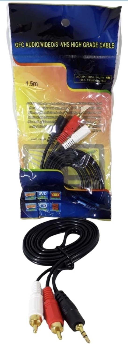 CABLE PLUG A RCA X2 1,5M EN BOLSA