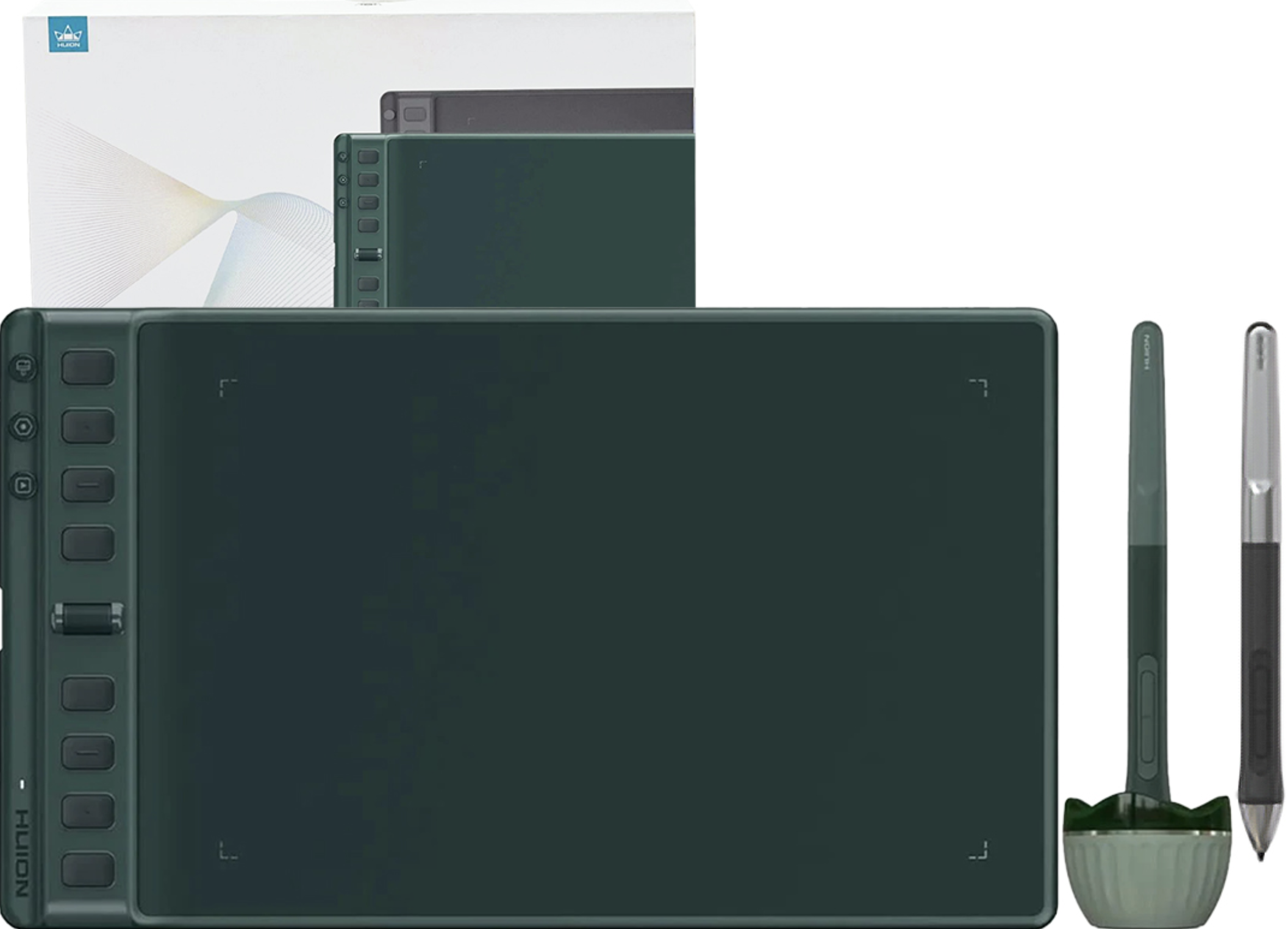 TABLETA DIGITALIZADORA HUION H951P INSPIROY 2 5080LPI AREA DE TRABAJO 221x138MM INCLUYE 2 LAPICES PUNTAS INTERCAMBIABLES CABLE TIPO C Y ADAPTADOR USB 