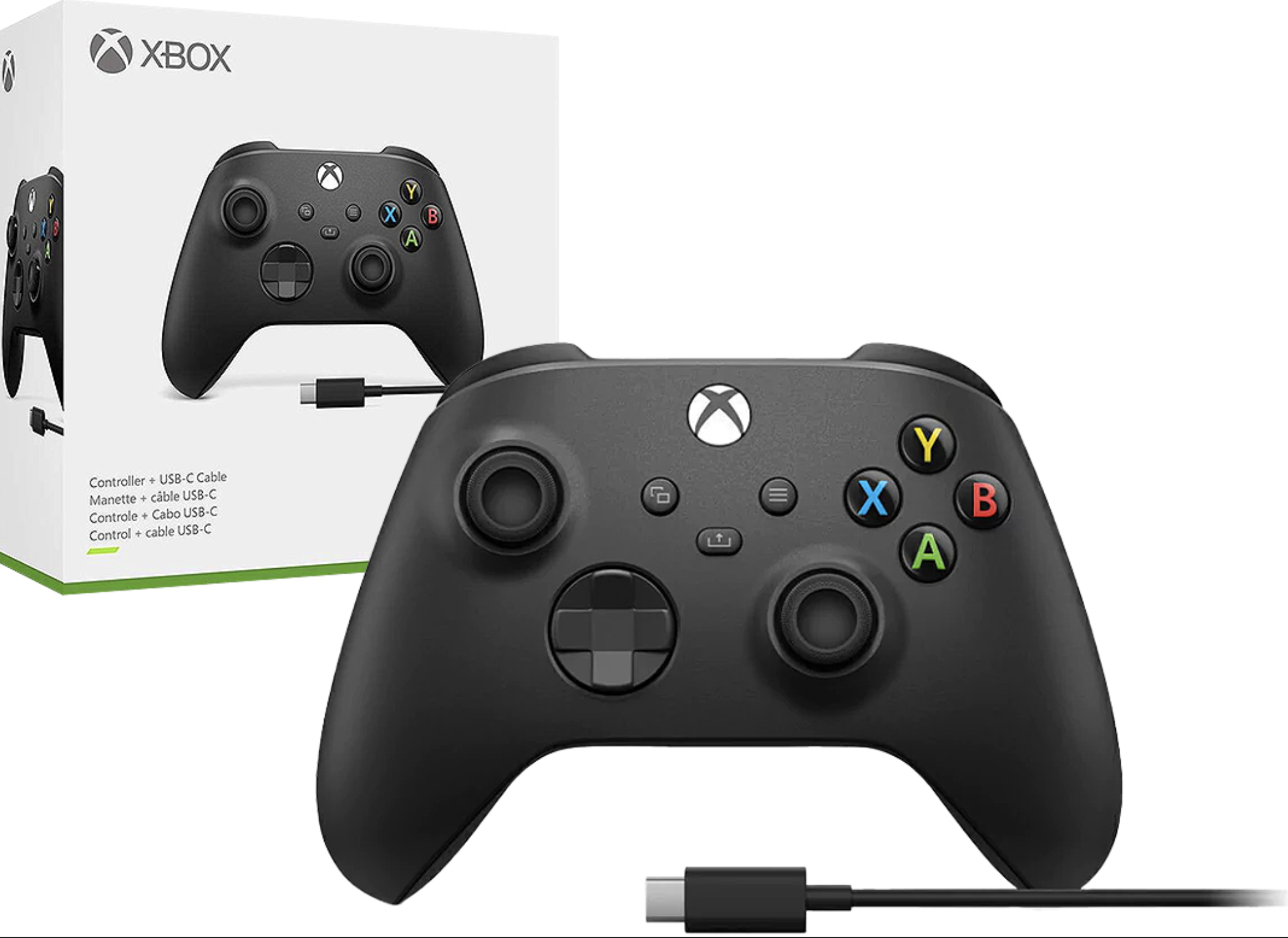 JOYSTICK MICROSOFT XBOX ONE S BLUETOOTH XBOXONE INCLUYE CABLE TIPO C - USA 2 PILAS AA NO INCLUIDAS NEGRO ORIGINAL