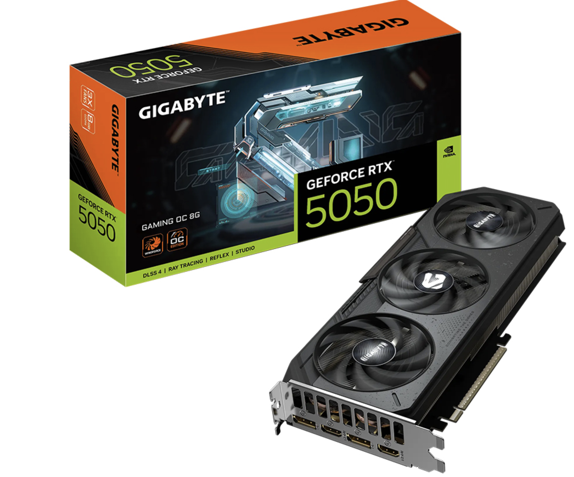 PLACAS DE VIDEO Cod: 21588 Parte: GV-N5050GAMING OC-8 PLACA DE VIDEO GIGABYTE RTX5050 GAMING OC 8GB GDDR6 2XHDMI 2XDISPLAYPORT 3XCOOLER - REQUIERE CON