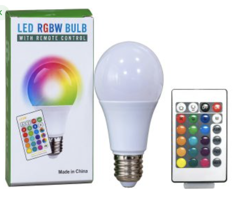 LAMPARA FOCO D-20019 RGB 220V 9W E27 CON CONTROL REMOTO