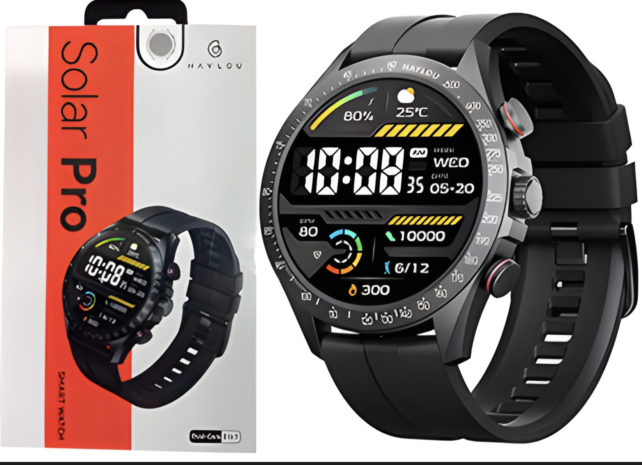 SMARTWATCH HAYLOU SOLAR PRO SENSOR CARDIACO PRESION SUENO SP02 100 MODOS DEPORTIVOS 300MAH BLUETOOTH 5.3 PANTALLA 1.43 PULGADAS NEGRO