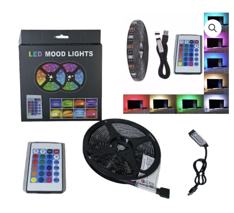 TIRA LED PARA TV ATRAS CONTROL CON USB 50 X 50 LED